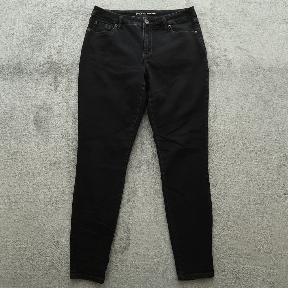 INC Jeans Women's Size 4/27 Black Mid-Rise Skinny Stretch Denim 28.5" Inseam
